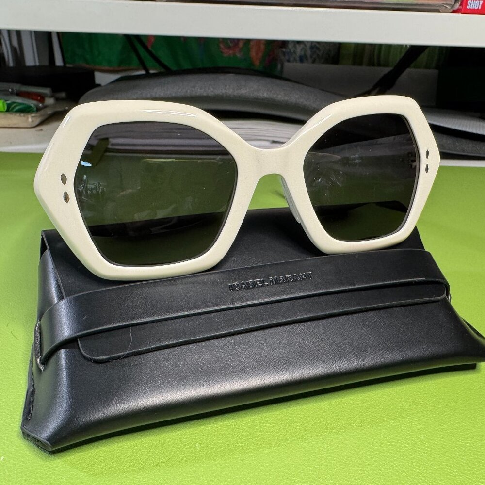 Isabel Marant White hexagonal sunglasses